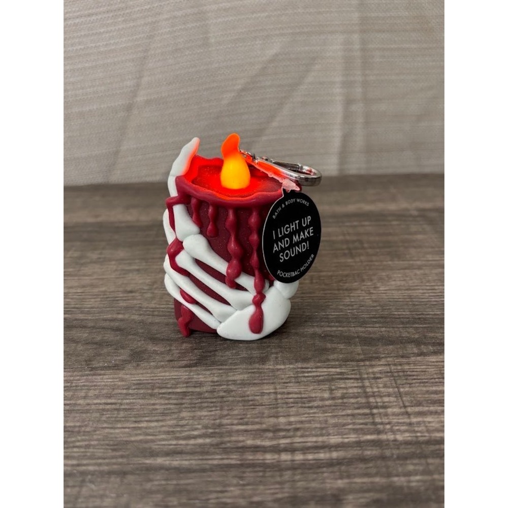 Bath & Body Works Halloween Skeleton Hand Candle Light Up Sound PocketBac Holder